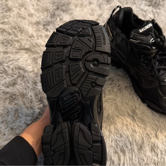 Balenciaga Black Layered Mesh & Rubber Sneakers - Picture 4 of 4